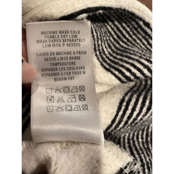 Eri Ali Striped Sabori Sweatshirt Women’s Medium Boxy Black White Minimalist - Picture 7 of 7